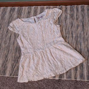 Cream Lace Peplum Top